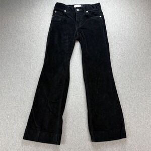 GAP Kids Pants Girls 10 Slim Black Boot Cut Stretch Velvet Corduroy Bow Pocket